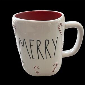 Rae Dunn "Merry " Candy Cane Ceramic Mug NEW W/O Tags